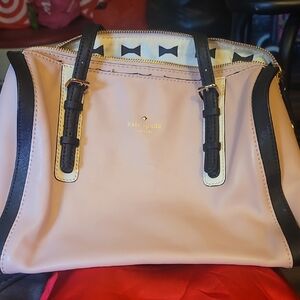 Kate Spade Pink and Black Satchel with Structured Design